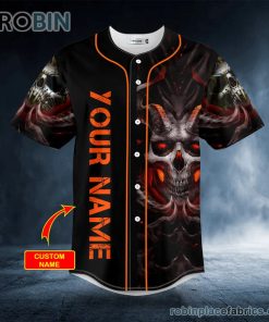The Hollow King Corrupter Skull Custom Baseball Jersey