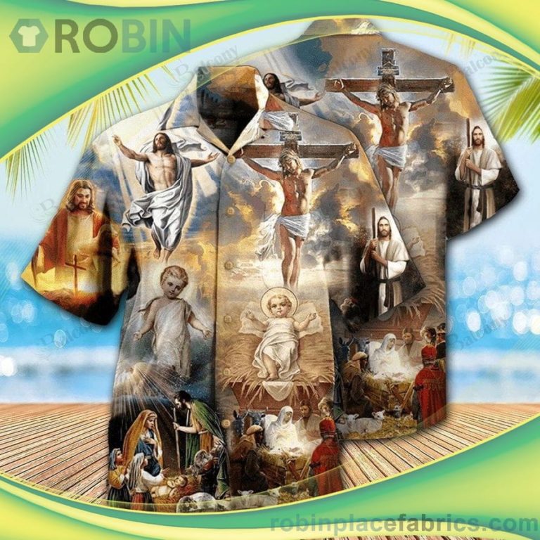 The Life Of Jesus 3D Short Sleeve Button Down Hawaiian Shirt