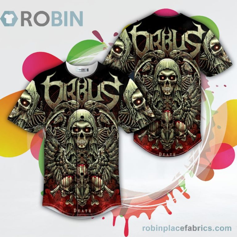 The Mummy Orbus Grim Reaper Skull Baseball Jersey RB5247