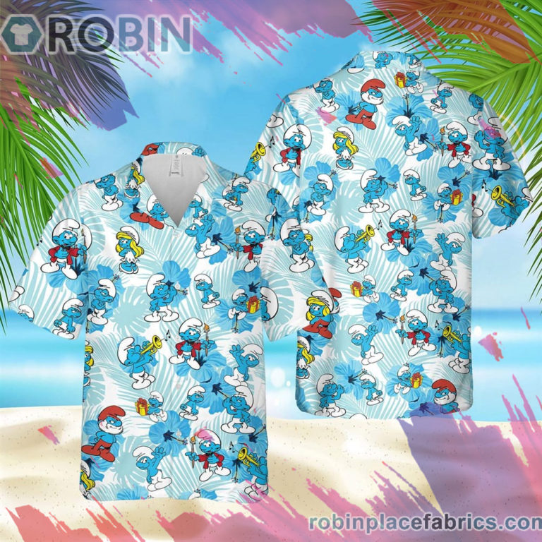 The Smurfs Hawaiian Shirt, Casual Short Sleeve Shirt