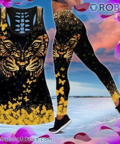 Tiger Butterfly Tank Top Legging Set