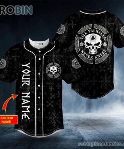 till valhalla never kneel viking personalized baseball jersey 14 PxQNz