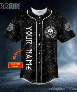 Till Valhalla Never Kneel Viking Personalized Baseball Jersey