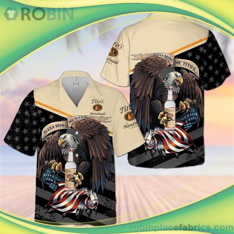 Tito’s Eagle Short Sleeve Button Down Hawaiian Shirt