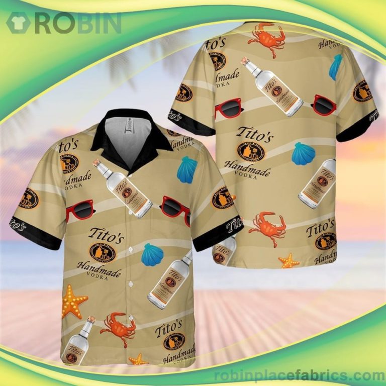Tito’s Handmade Vodka Short Sleeve Button Down Hawaiian Shirt