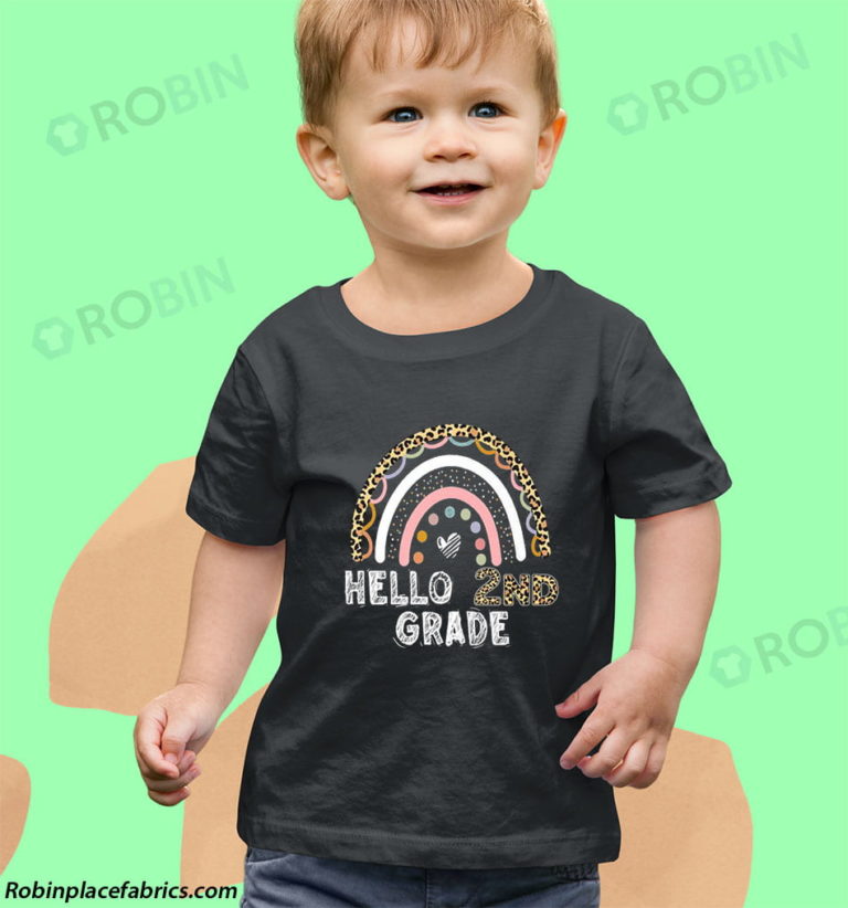 Hello 2nd Grade Leopard Rainbow Back To School Teacher T-shirt & Raglan for Kid