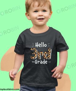 toddler t shirt hello 3rd grade leopard back to school first day of school Wg5z8