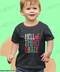 toddler t shirt hello 3rd grade red apple back to school first day of school nM5mp