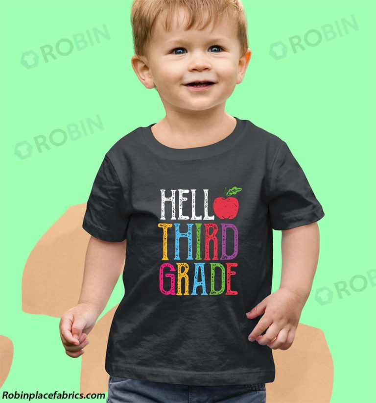 Hello 3rd Grade Red Apple Back To School First Day Of School T-shirt & Raglan for Kid
