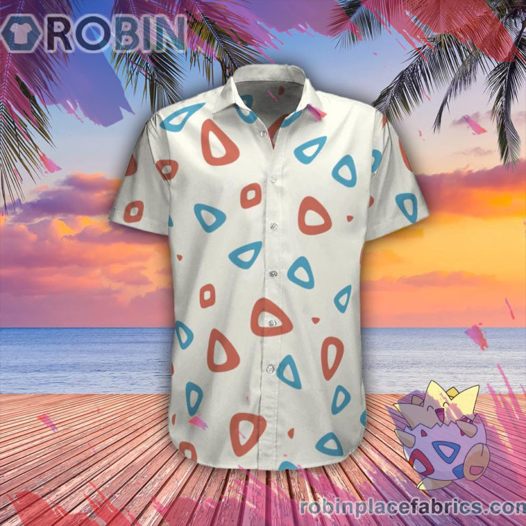 Togepi Pokemon Hawaiian Shirt, Casual Short Sleeve Shirt