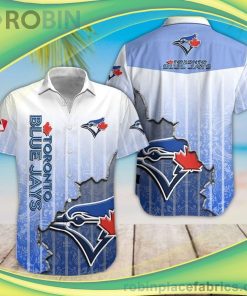 Toronto Blue Jays 3D Short Sleeve Button Down Hawaiian Shirt