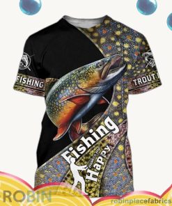 trout fishing make me happy all over print aop shirt t shirt 5OAuh