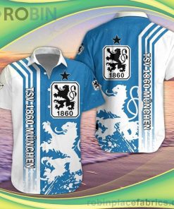 TSV 1860 Munich 3D Short Sleeve Button Down Hawaiian Shirt TSV 1860 Munich 3D Short Sleeve Button Down Hawaiian Shirt
