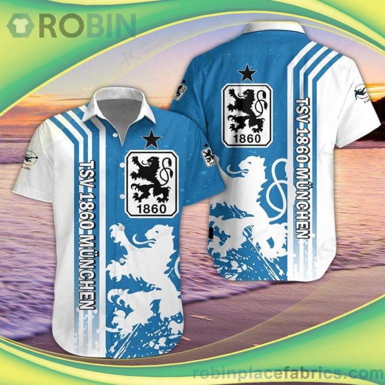 TSV 1860 Munich 3D Short Sleeve Button Down Hawaiian Shirt