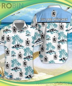 TSV 1860 Munich Short Sleeve Button Down Hawaiian Shirt