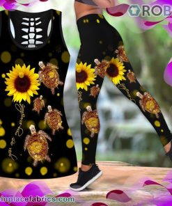 Turtle Sunflower Tank Top Legging Set