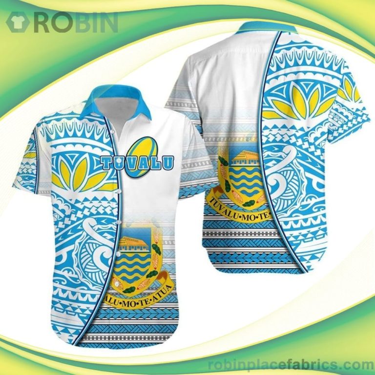 Tuvalu Rugby Short Sleeve Button Down Hawaiian Shirt
