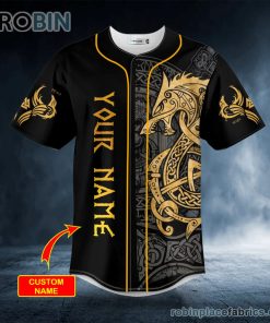 Twin Dragon Viking Yellow Tattoo Custom Baseball Jersey