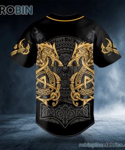 twin dragon viking yellow tattoo custom baseball jersey 405 pXVAf