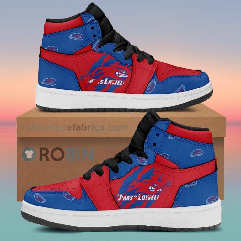 UMass Lowell River Hawks Air Sneakers 1 – Scrath Style NCAA AJ1 Sneakers