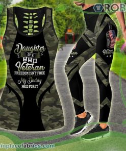 US Veteran Daughter Tank Top Legging Set