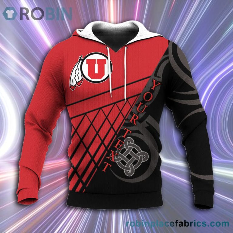 Utah Utes All Over Print 3D Hoodie Pattern Celtic – NCAA