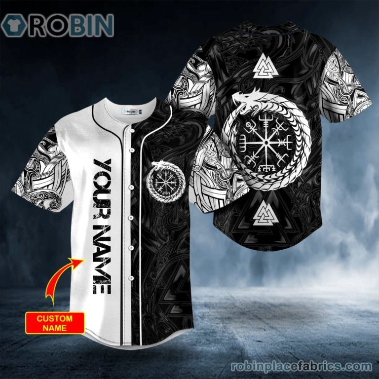 Vegvisir Jormungandr World Serpent Norse Mythology Dragon Viking Custom Baseball Jersey