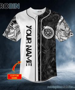 Vegvisir Jormungandr World Serpent Norse Mythology Dragon Viking Custom Baseball Jersey Vegvisir Jormungandr World Serpent Norse Mythology Dragon Viking Custom Baseball Jersey