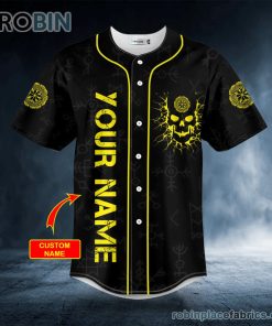 Viking Compass Yellow Skull Custom Baseball Jersey