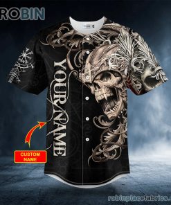 warrior skull king viking custom baseball jersey 210 hS9Xo
