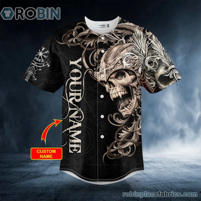 Warrior Skull King Viking Custom Baseball Jersey