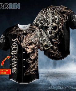 warrior skull king viking custom baseball jersey 8 KjDpL