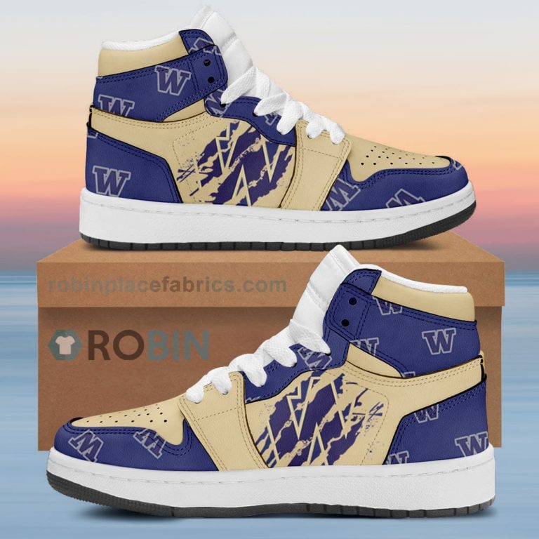 Washington Huskies Air Sneakers 1 – Scrath Style NCAA AJ1 Sneakers