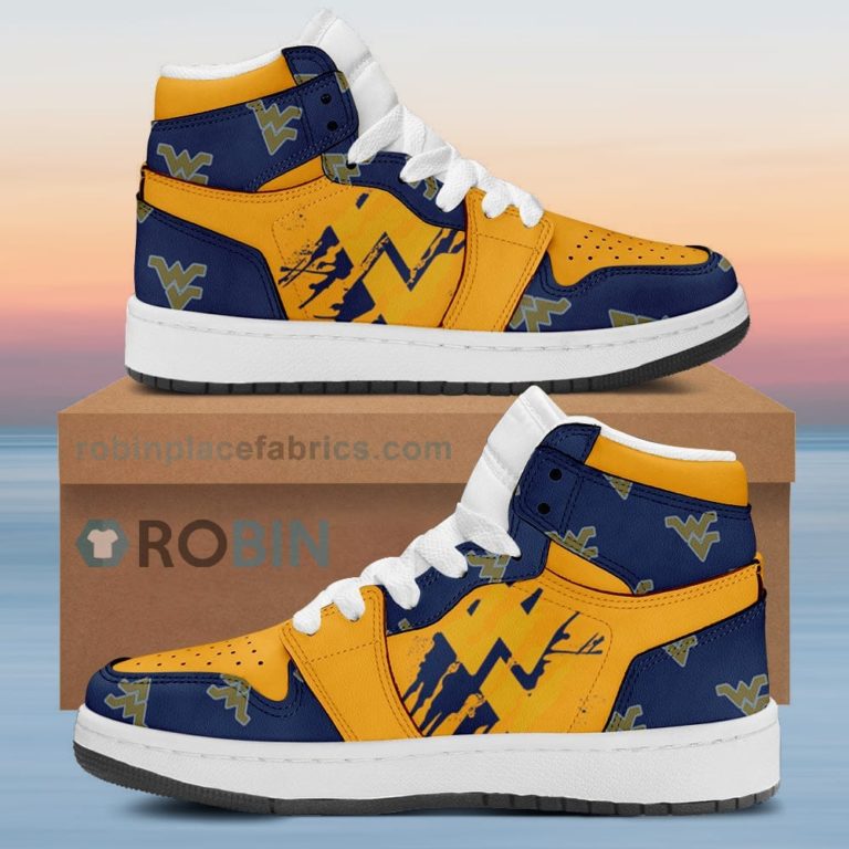 West Virginia Mountaineers Air Sneakers 1 – Scrath Style NCAA AJ1 Sneakers
