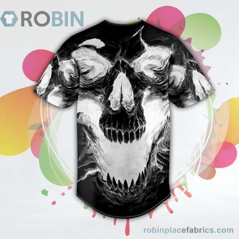 White Ghost Skull Baseball Jersey RB8964