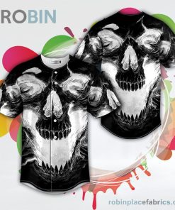 White Ghost Skull Baseball Jersey RB8964 White Ghost Skull Baseball Jersey RB8964