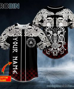white odin viking king tribal tattoos custom baseball jersey 7 nmXjS