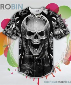 winged zombie monster skull baseball jersey rb199293 JSjxq