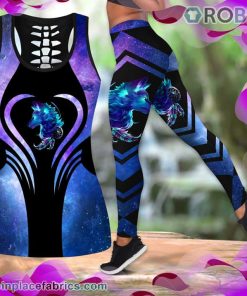 Wolf #2 Blue Tank Top Legging Set