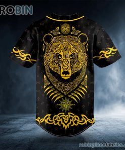 Yellow Bear Viking Tattoo Custom Baseball Jersey