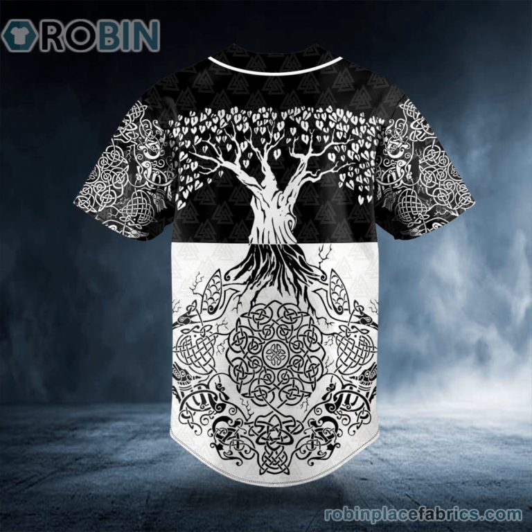 Yggdrasill Old Tree Viking Tattoo Custom Baseball Jersey