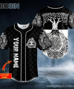Yggdrasill Old Tree Viking Tattoo Custom Baseball Jersey