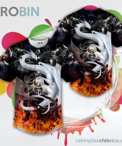 yin yang dragons fire skull baseball jersey rb97141 L1eE6