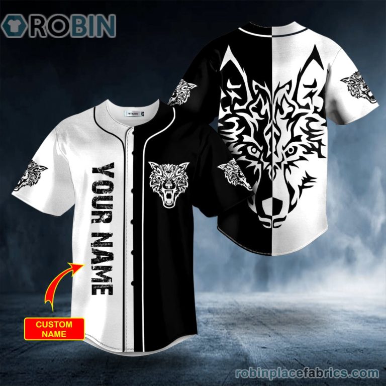 Yinyang Wolf Viking Tattoo Custom Baseball Jersey