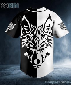 Yinyang Wolf Viking Tattoo Custom Baseball Jersey Yinyang Wolf Viking Tattoo Custom Baseball Jersey