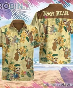 Yogi Bear Hawaiian Shirt, Casual Short Sleeve Shirt