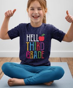 yout t shirt navy hello 3rd grade red apple back to school first day of school xlAKM