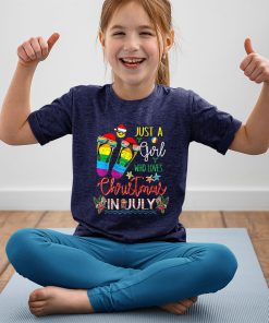 yout t shirt navy just a girl who loves christmas in july flip flops summer X5cl6