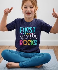 yout t shirt navy team first grade hello 1st grade rocks back to school funny PSJLB