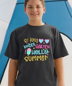 So Long Kindergarten Hello Summer Last Day Of School Grad T-shirt & Raglan for Kid